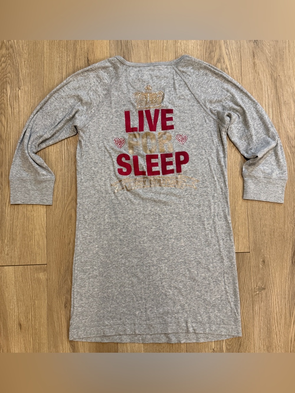 Women’s Juicy Couture Rare “Live For Sleep” Long Sleeve Sleep Shirt Size Small